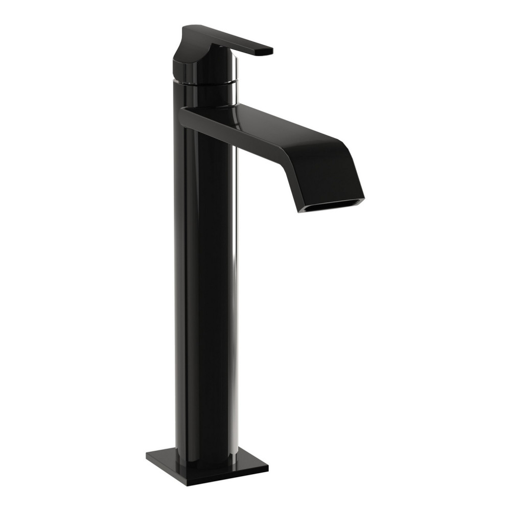 VitrA Suit Tall Basin Mixer with Top Handle in Gloss Black