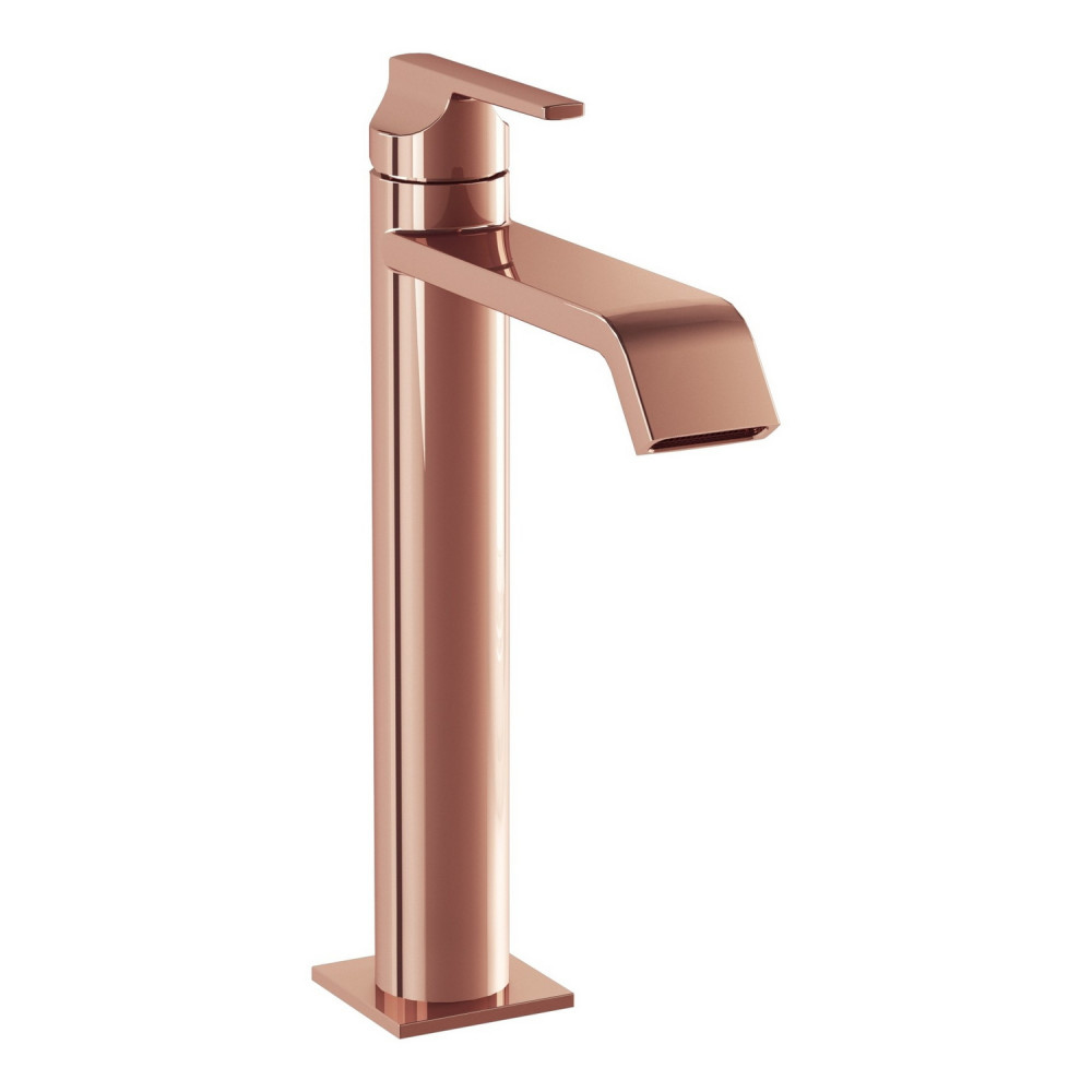 VitrA Suit Tall Basin Mixer with Top Handle in Soft Copper
