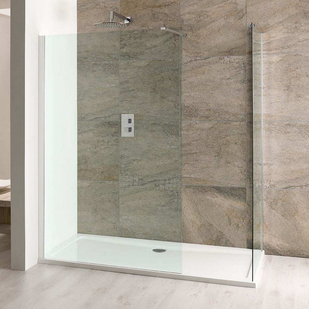 Volente 760mm Clear Glass Chrome Wetroom Panel