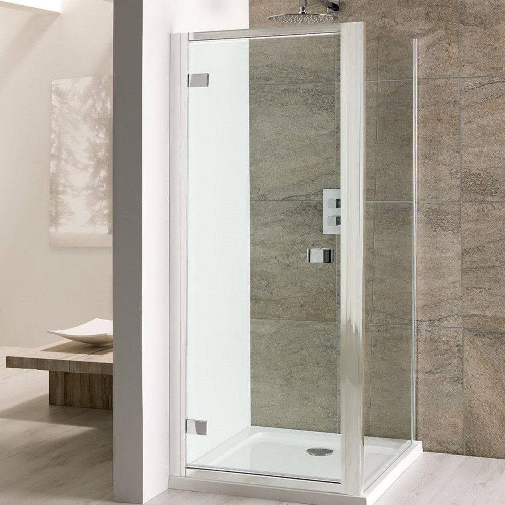 Volente 1000mm Chrome Clear Glass Hinged Shower Door