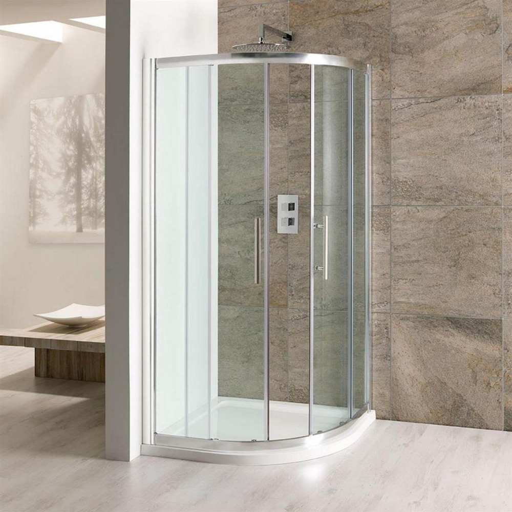 Volente Chrome 800mm Double Door Quadrant Shower Enclosure