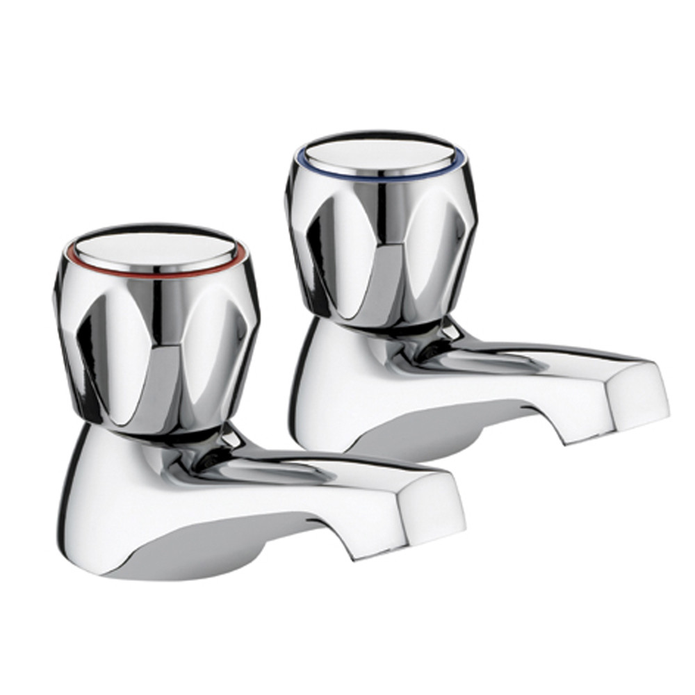 Bristan Club Basin Taps Eco6 with Metal Heads in Chrome