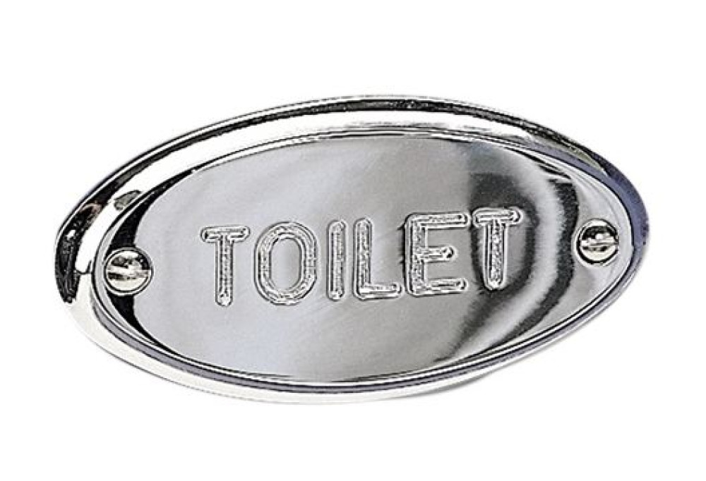 Miller Chrome Toilet Sign