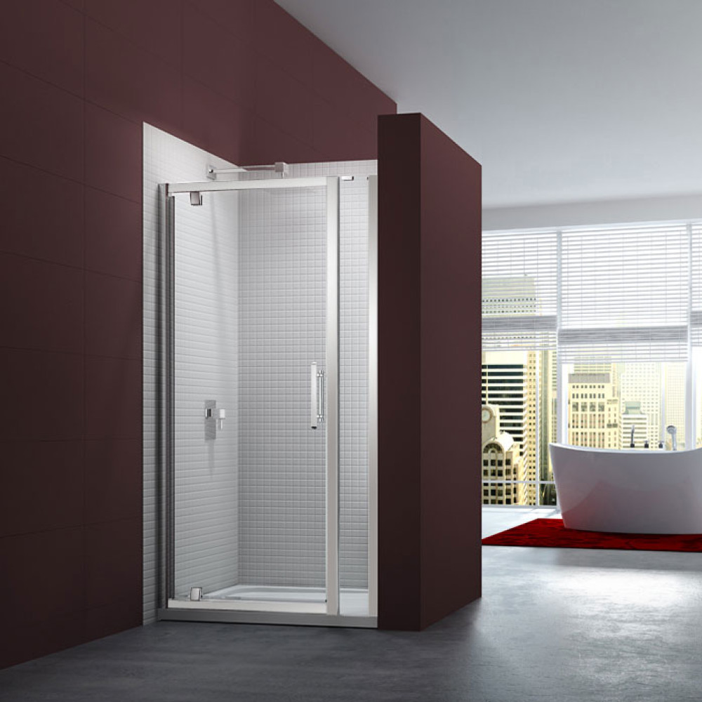 Merlyn 6 Series 1000mm Pivot Shower Door and Small Inline Panel
