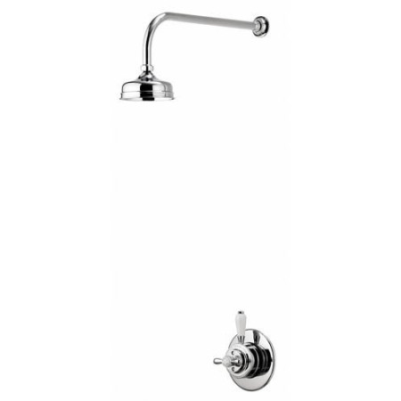 Aqualisa Aquatique Chrome Thermo Concealed Shower Valve with Classic Fixed 5 Inch Drencher Shower Head
