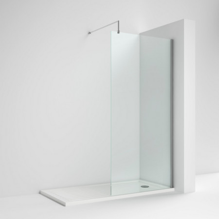8mm Safety Glass 900mm Wet Room Screen & Support Bar
