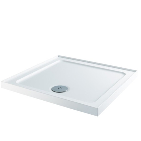 900 Square Shower Tray With Upstands Low Profile Stone Resin