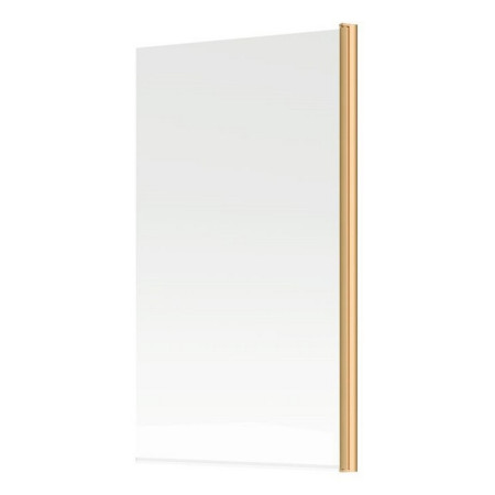 AJAX107501 Ajax 1500mm Brushed Brass 6mm Single Straight Bath Screen Side View
