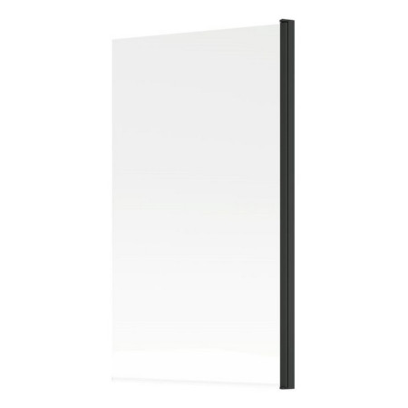 AJAX104939 Ajax 1500mm Matt Black 6mm Single Straight Bath Screen Side View