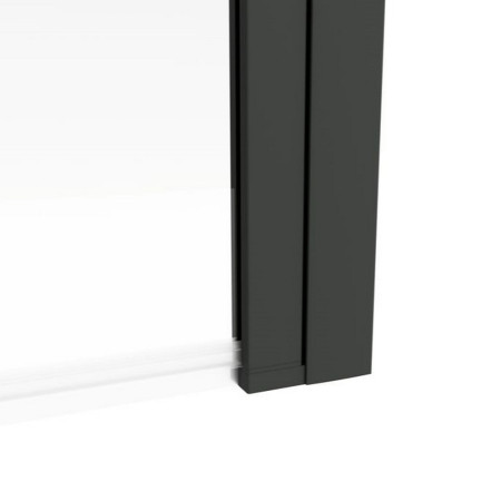 AJAX104939 Ajax 1500mm Matt Black 6mm Single Straight Bath Screen Profile Closeup
