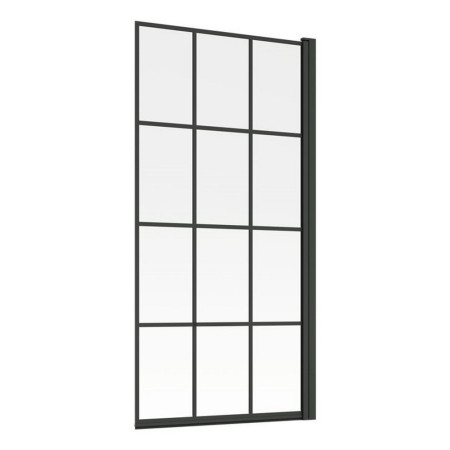 Ajax 1500mm Matt Black 6mm Single Straight Crittall Bath Screen