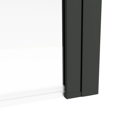 AJAX108068 Ajax 6mm Black 1400mm Square Bath Screen Close Up