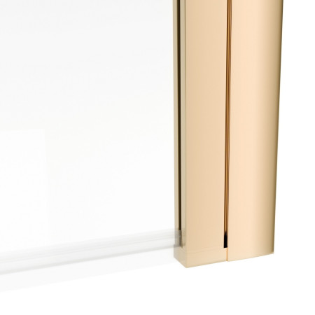 AJAX108069 Ajax 6mm Brushed Brass 1400mm Square Bath Screen Close Up