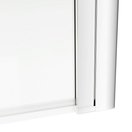 AJAX108067 Ajax 6mm Chrome 1400mm Square Bath Screen Close Up