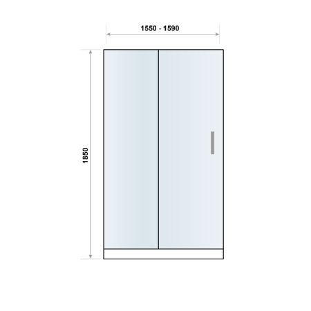 A6SHOWER032 Ajax A6 1600mm Sliding Door Shower Enclosure (2)