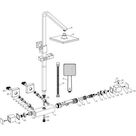 AJAX105829 Ajax Ashby Cool Touch Chrome Thermostatic Mixer Shower with Overhead Kit (3)