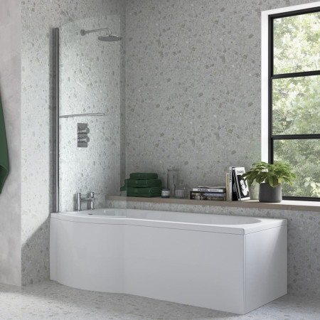 AJAX105608 Ajax Barcon 1700 x 850mm Left Hand P Shaped Shower Bath Lifestyle