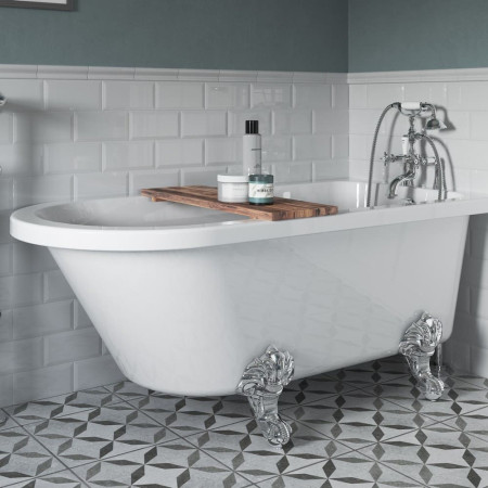 AJAX102821 Ajax Bardney 1500 x 750mm Corner Freestanding Bath Lifestyle