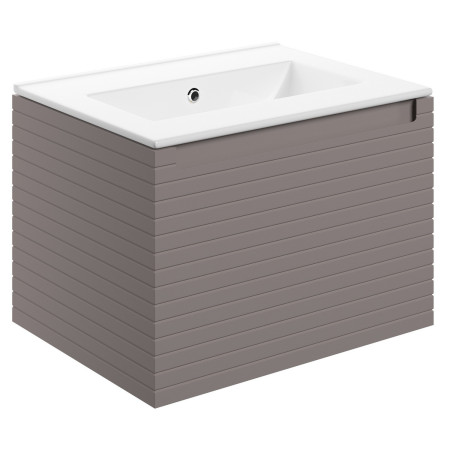 Ajax Barnoldby 600mm Wall Hung Matt Taupe Vanity Unit and 0TH Basin