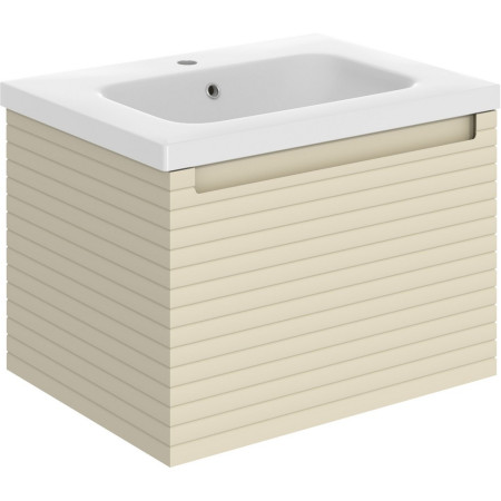 Ajax Barnoldby 615mm Wall Hung Matt Cotton Vanity Unit with Basin