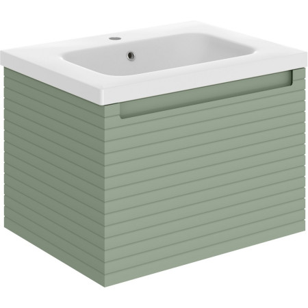 Ajax Barnoldby 615mm Wall Hung Matt Willow Green Vanity Unit with Basin