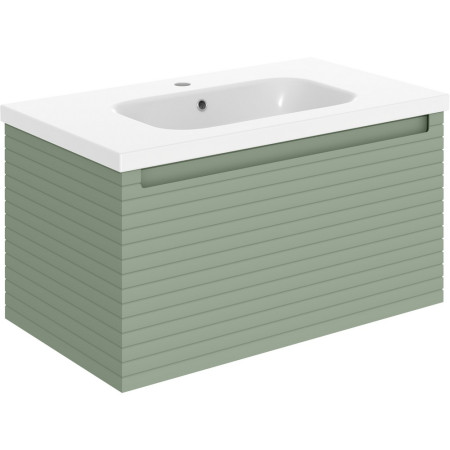 Ajax Barnoldby 815mm Wall Hung Matt Willow Green Vanity Unit with Basin