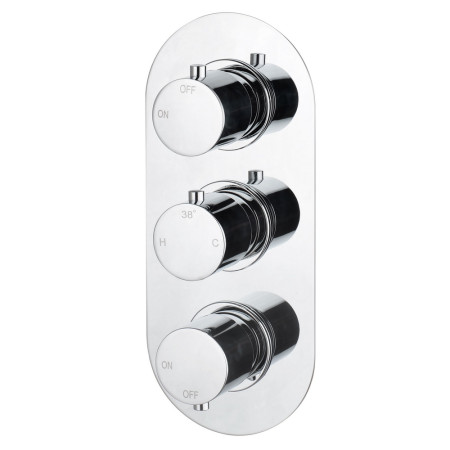 Ajax Barrow Chrome Thermostatic Two Outlet Triple Concealed Shower Valve