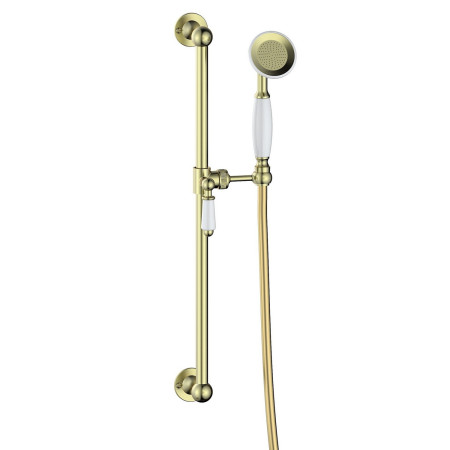 Ajax Beelsby Brushed Brass Traditional Slider Rail Kit and Handset