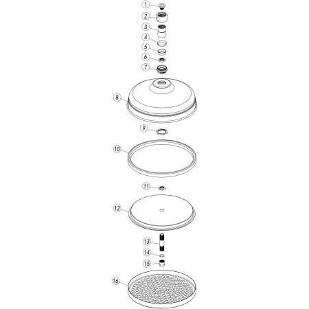 AJAX116271 Ajax Beelsby Round 200mm Traditional Brushed Brass Shower Head Parts Diagram