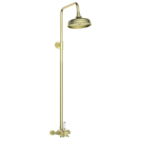 Ajax Beelsby Traditional Brushed Brass Concentric Shower with Overhead