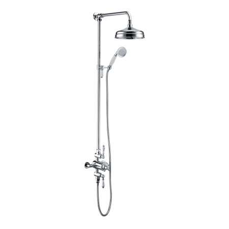 Ajax Beelsby Traditional Chrome Shower with Riser Kit and Overhead