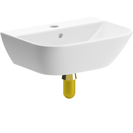 Ajax Binbrook 1TH Cloakroom Basin with Brushed Brass Trap