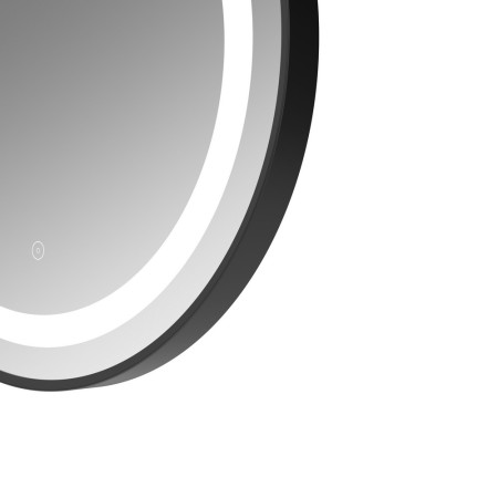 AJAX106252 Ajax Bracken 600mm Matt Black Front Lit LED Bathroom Mirror Profile Closeup