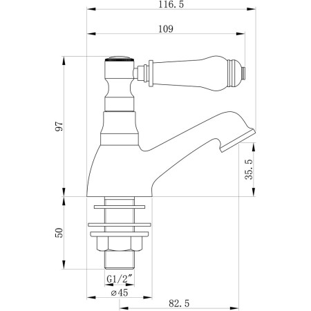 AJAX105595 Ajax Brant Chrome Traditional Basin Pillar Taps (3)