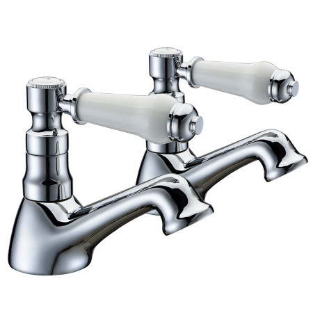 Ajax Brant Chrome Traditional Basin Pillar Taps