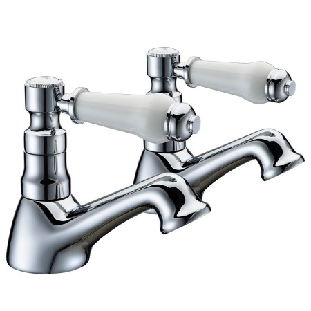 Ajax Brant Chrome Traditional Bath Pillar Taps