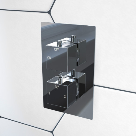 AJAX105840 Ajax Hedon Chrome Thermostatic Two Outlet Twin Concealed Shower Valve Lifestyle