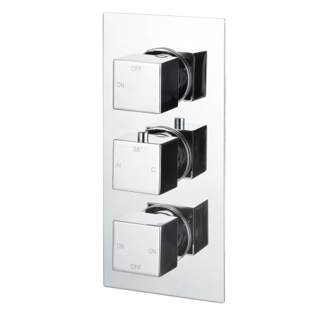 Ajax Brigsley Chrome Thermostatic Three Outlet Triple Concealed Shower Valve