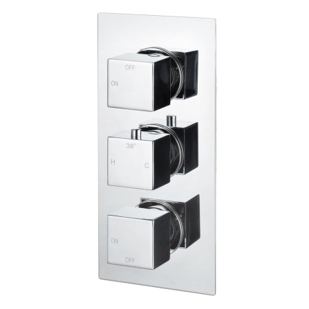 Ajax Brigsley Chrome Thermostatic Two Outlet Triple Concealed Shower Valve