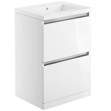 Ajax Brookenby Gloss White 615mm Floor Standing Vanity Unit with Basin