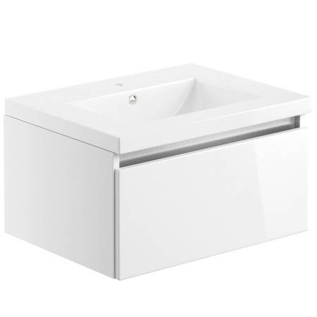 Ajax Brookenby Gloss White 615mm Wall Hung Vanity Unit with Basin