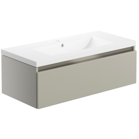 Ajax Brookenby Matt Latte 815mm Wall Hung Vanity Unit with Basin