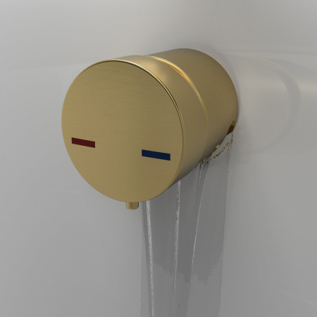 AJAX108978 Ajax Brushed Brass Overflow Bath Filler Lifestyle