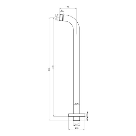 AJAX106553 Ajax Brushed Brass Round 335mm Wall Mounted Shower Arm (3)