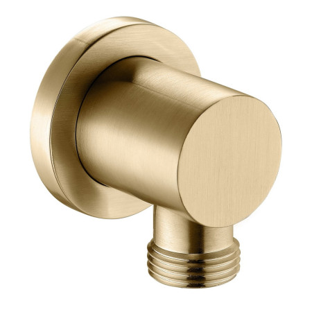 Ajax Brushed Brass Round Wall Outlet Elbow