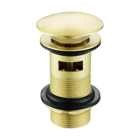 Ajax Brushed Brass Slotted Mushroom Click Clack Basin Waste