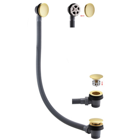 Ajax Brushed Brass Sprung Bath Waste