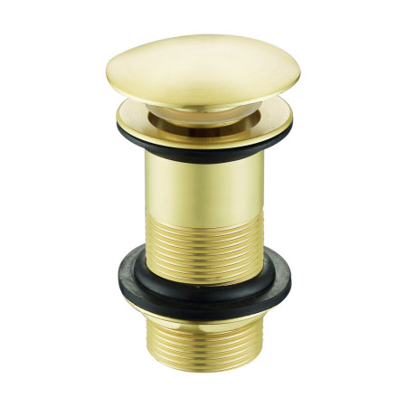 Ajax Brushed Brass Unslotted Mushroom Click Clack Basin Waste