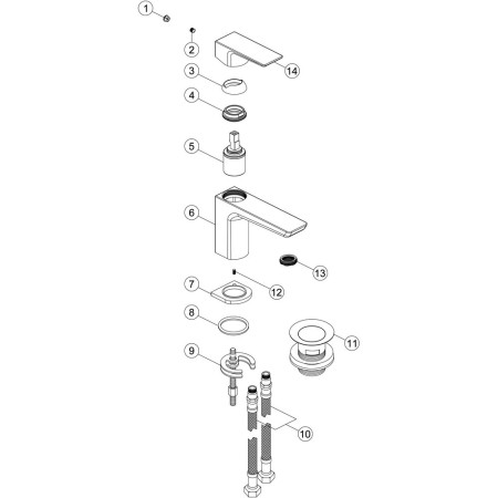 AJAX105808 Ajax Burgh Brushed Brass Cloakroom Basin Mixer with Waste (2)
