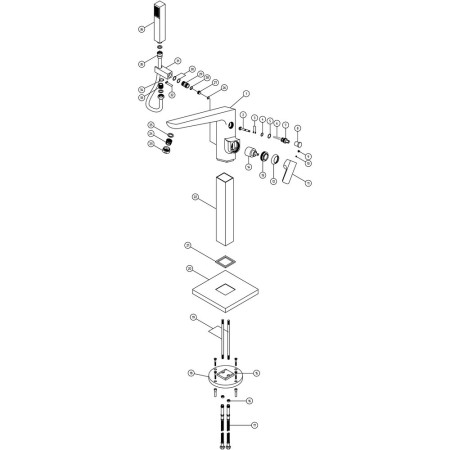 AJAX108998 Ajax Burgh Brushed Bronze Floorstanding Bath Shower Mixer Parts Diagram